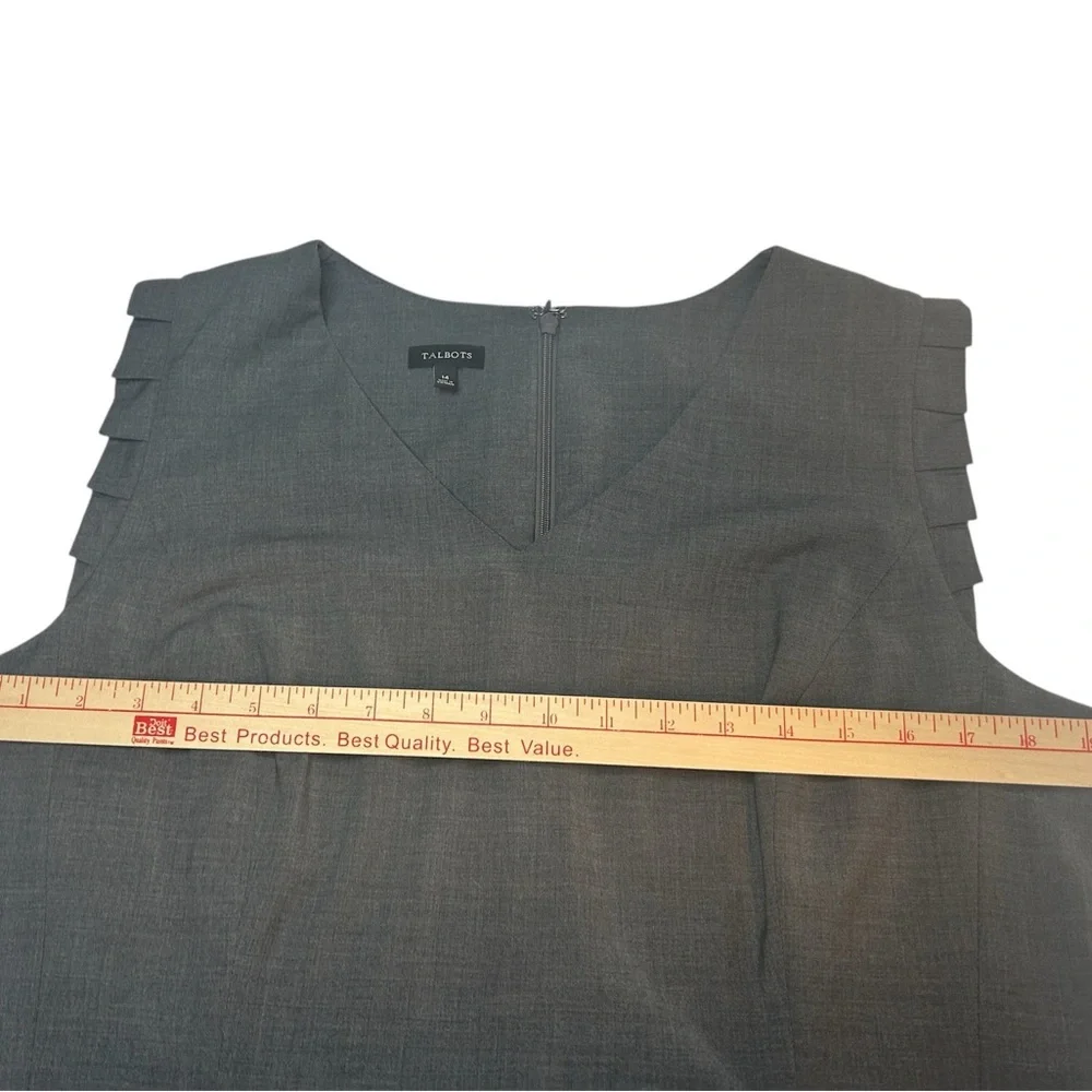 Talbots Wool Blend Ruffle Sleeve Shift Dress Women’s Size 14 Business NWOT - Picture 3 of 5